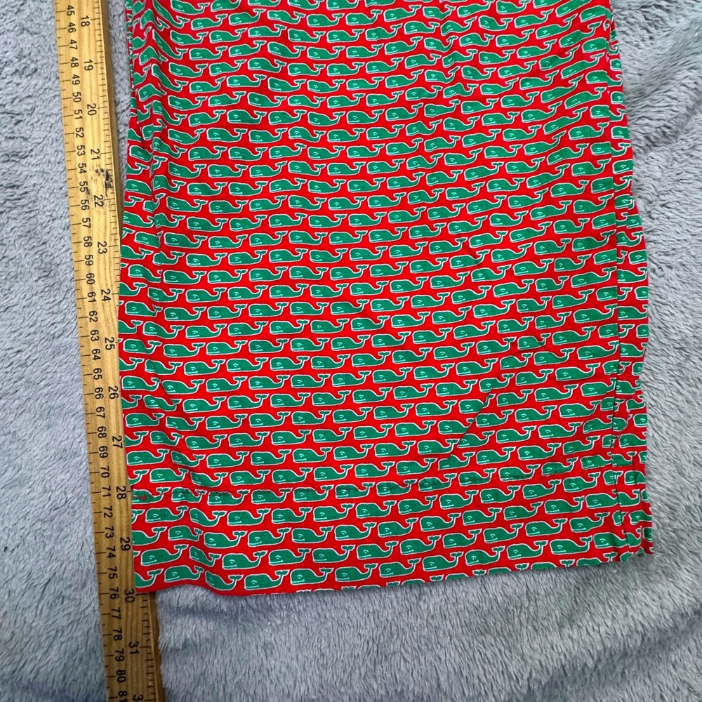 Vineyard Vines Men's Whale Print Pajama Pants Size XL 100% Cotton Red Green - Picture 5 of 7